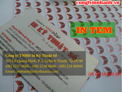 In ấn tem decal giấy giá rẻ tại Công ty TNHH In Kỹ Thuật Số - Digital Printing
